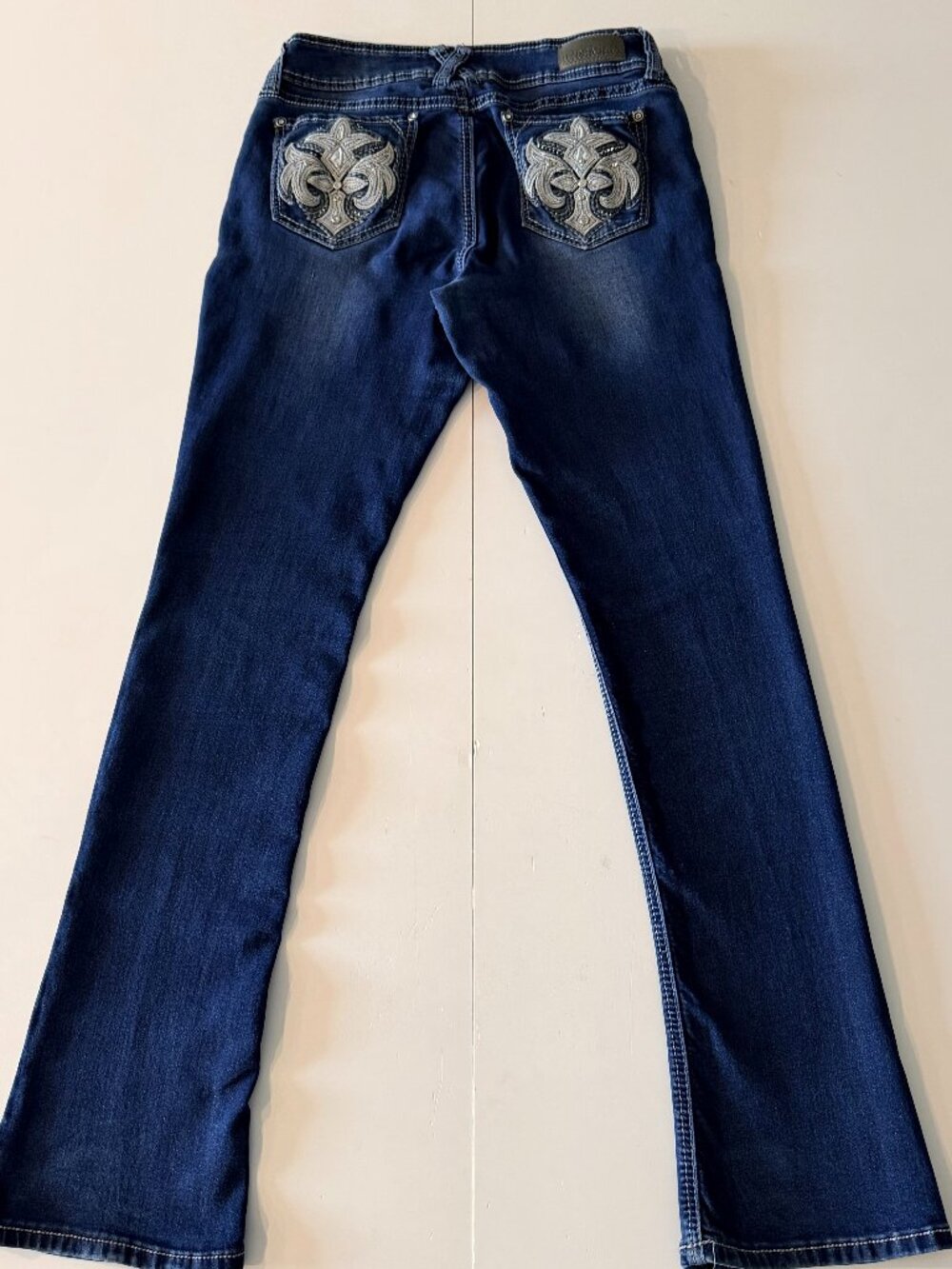 HYDRAULIC Women Y2K Dark Wash Embellished Bootcut Jeans 11/12 Western Festival
